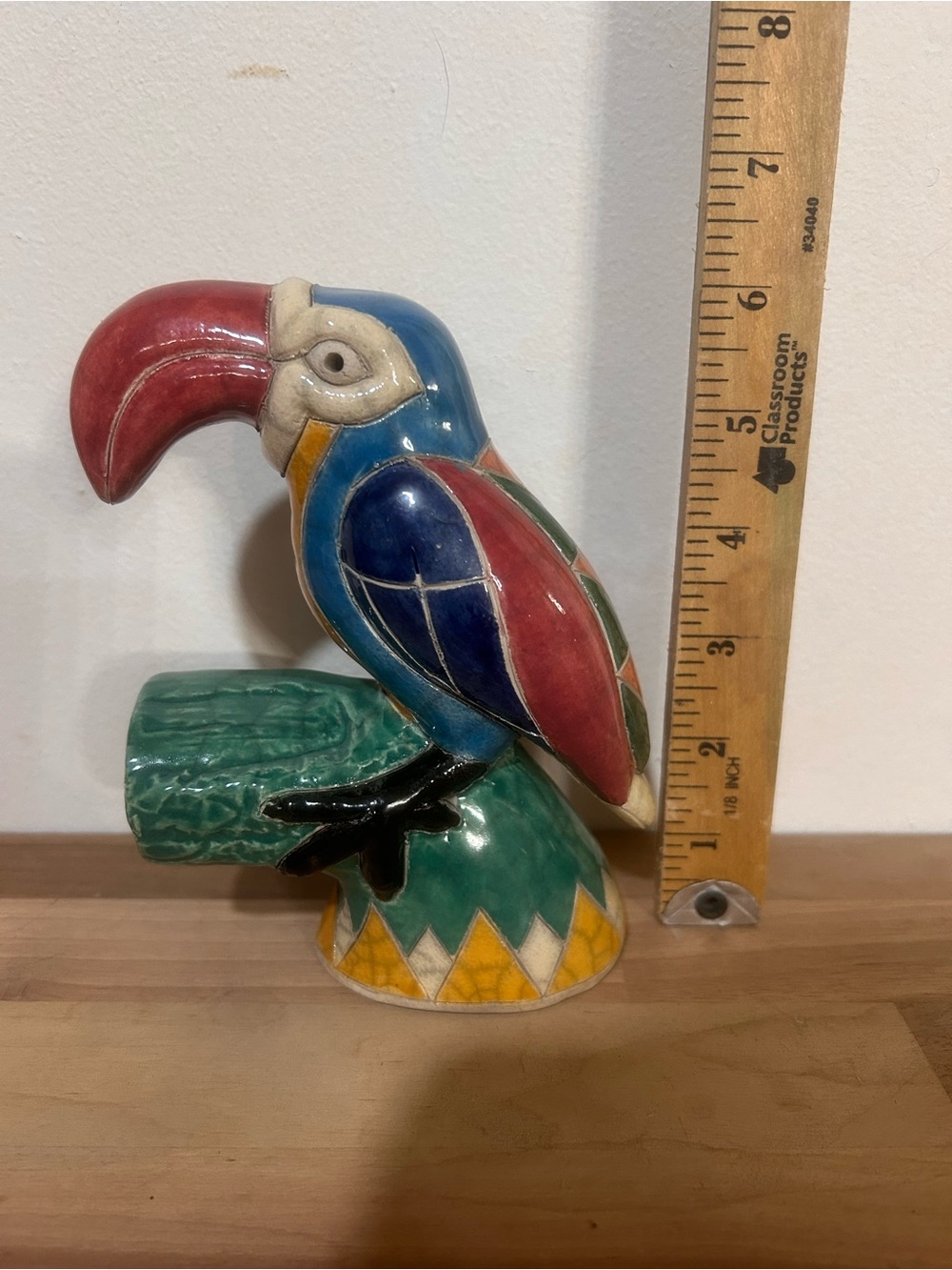 Vintage south African pottery toucan statue